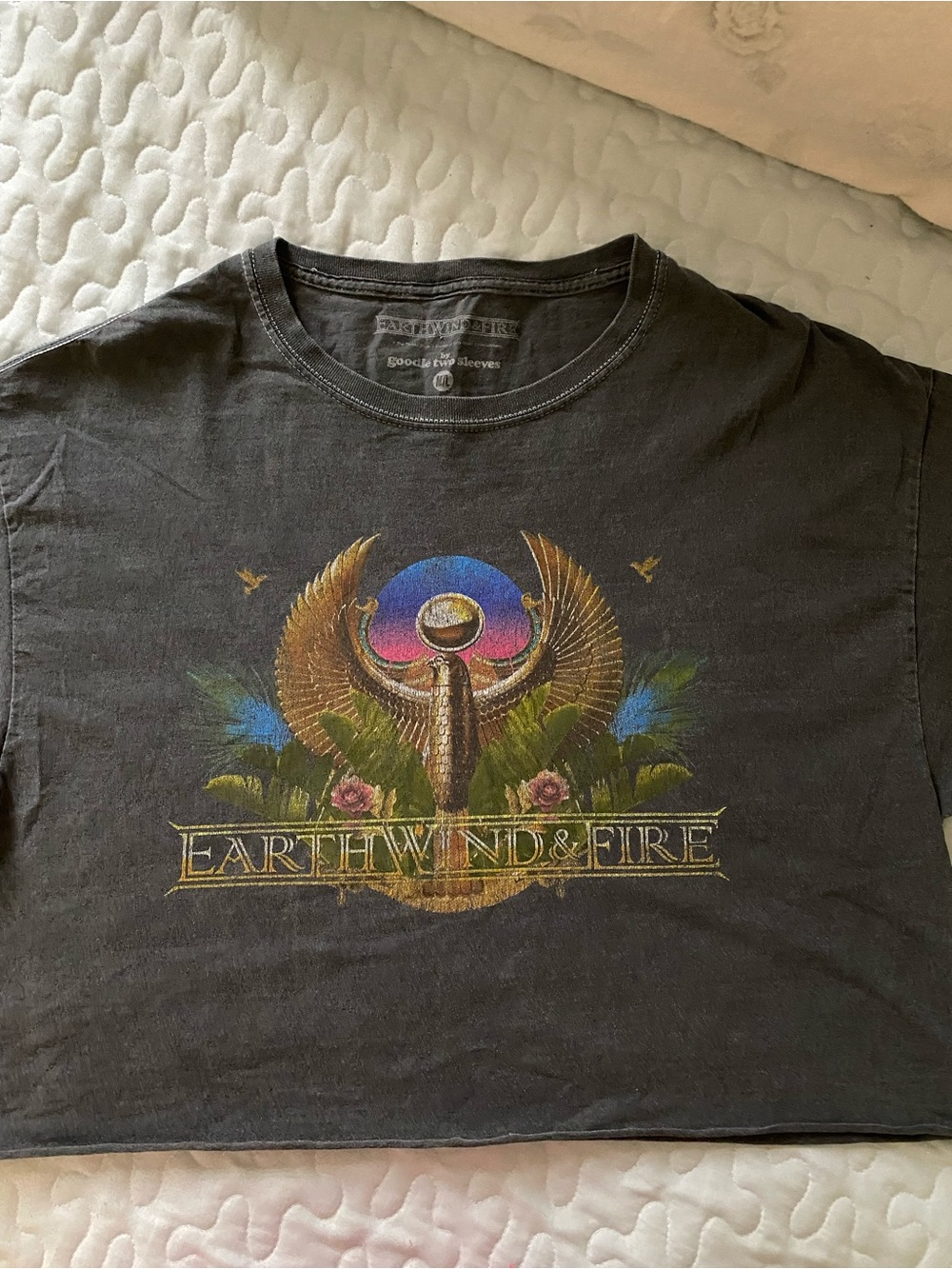 Earth, Wind & Fire Black Graphic Crop Tee